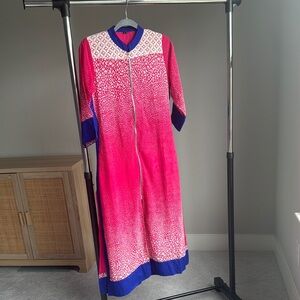 Pink and Blue long kurti with zipper